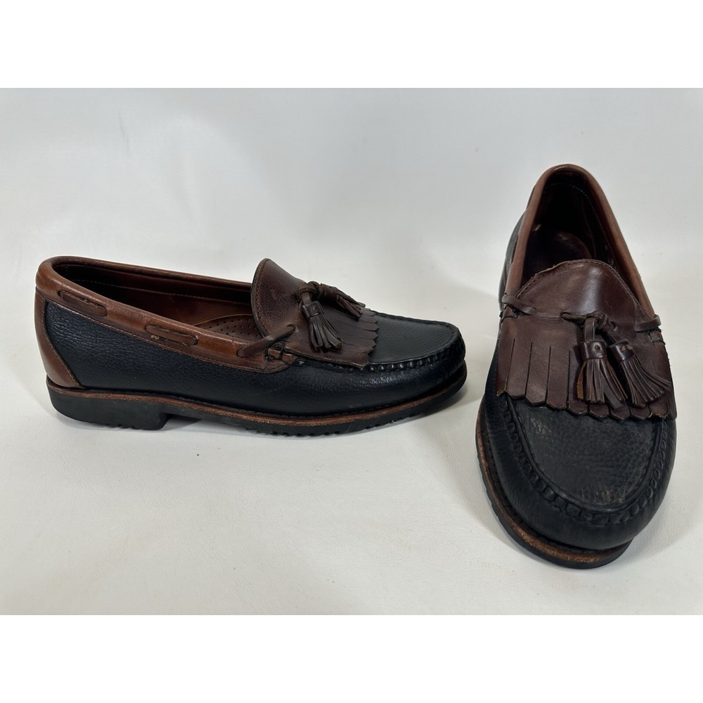 Allen Edmonds Nashua Black Kiltie Tassel Leather Loafer Shoes Men's US 9D